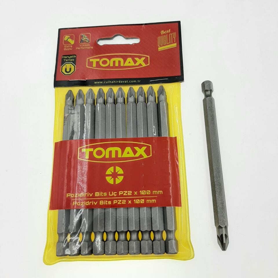Tomax Pz2 x 100 mm Bits Vİdalama Yıldız Matkap Ucu