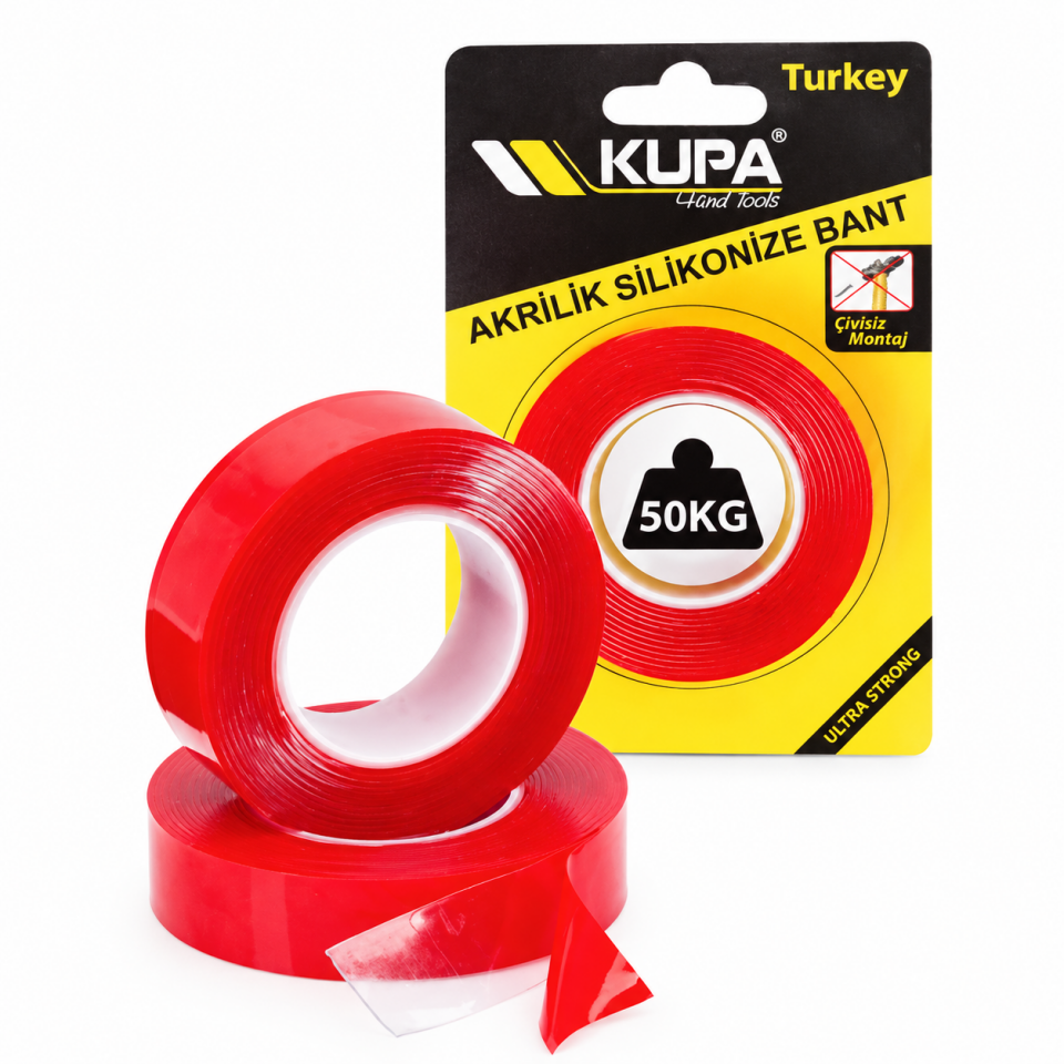 Kupa Akrilik Silikonize Bant Kırmızı