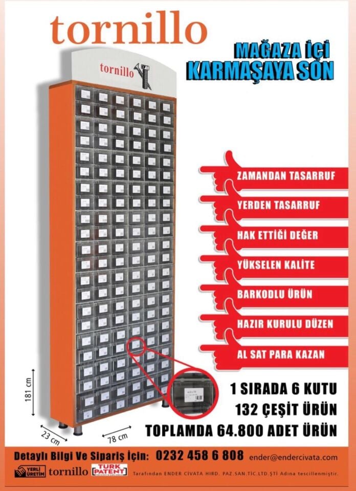 Vidashop Stant 132 Çeşit Vida Grup