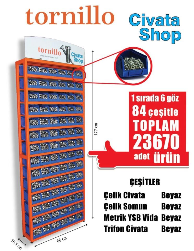 Cıvatashop Stant 84 Çeşit Cıvata Grubu
